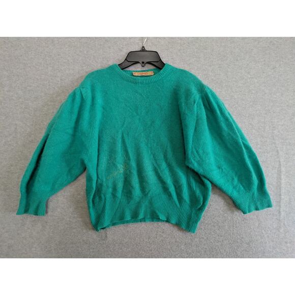 Esprit Sweater Women‎ Medium Teal Green Crew Neck Wool Blended Pullover Vintage - Picture 1 of 9